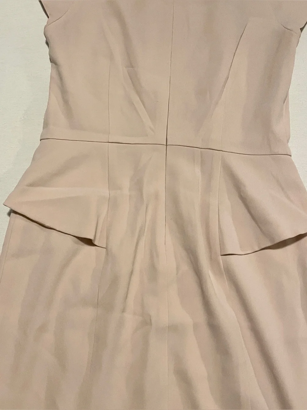 Bebe Nude Peplum Sheath Dress Cap Sleeve - Size 6 - Picture 14 of 16